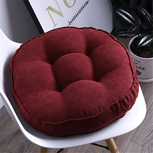Lukery Stuhlkissen rutschfeste Dicke 10cm, Waschbare Weiche Sitzkissen Komfort Stuhlauflage als Stuhl Kissen für Outdoor Indoor Gartenstuhl, Küche Esszimmerstuhl (Runde 40cm,Weinrot)