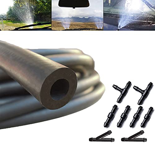 Unterdruckschlauch Kfz,Dancepandas 2 Meter Wischwasserschlauch Reparaturset Universal Spritzwasserschlauch Scheibenwaschanlage Schlauch Mit 3 Adapter,für Scheibenwischer