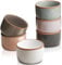 Morandi Color Ramekins Set of 6, 6 oz Creme Brulee Bowls Oven Safe, Porcelain Mini Cheesecake Pans, Small Baking Dish, Dipping Sauce Bowls for Souffle, Ice Cream