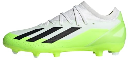 adidas Unisex X Crazyfast.3 Firm Ground Boots Fußballschuhe, Cloud White/Core Black/Lucid Lemon, 46 2/3 EU
