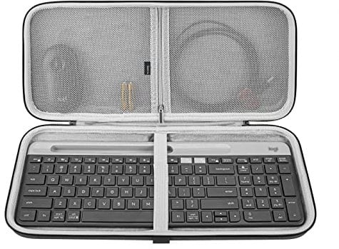 Geekria Keyboard Hard Shell Protective Travel Case, Compatible with Logitech MK470 Slim Wireless Keyboard and Mouse Combo, Logitech MK470, Logitech K585, Logitech K580 (Dark Gray)