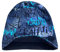 Wollhuhn Öko Warme Winter Jungen/Mädchen/Kinder Winter Long Beanie Mütze Mit Fleecefutter Versch. Motive (aus Öko-Stoffen, Bio) 20220666 (Skater Blau/Grau, M)