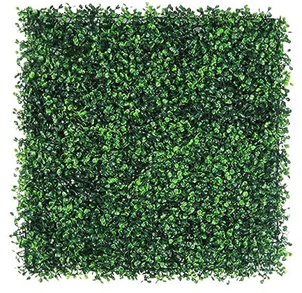 Folpus Herbe murale, tapis de feuilles à suspendre au mur, fausse herbe de pelouse, panneaux de verdure décoratifs, herbe de toile de fond pour la fête de, 25cmX25cm
