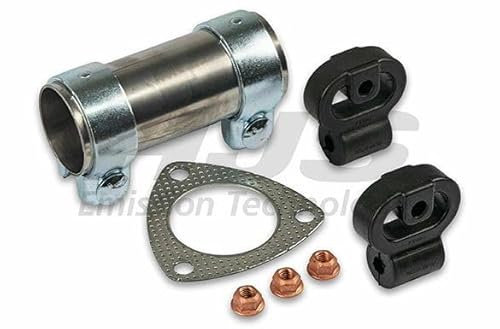 HJS 82 14 9080 Montagesatz Abgasrohr mit Rohrverbinder Kompatibel mit OPEL Corsa D Schrägheck S07 13220795 5854362 13263399