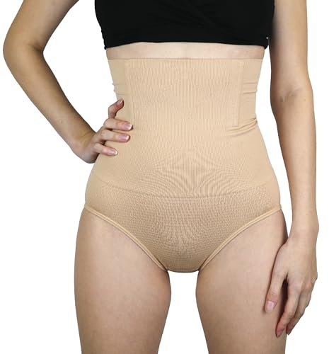 MYLILY Shape Wear Slip 1er Pack beige | Bauchweg Unterhose Damen | Bauchweg Hose | Miederhose Damen | Rückbildungshose nach Geburt | Wochenbett Slip (L)