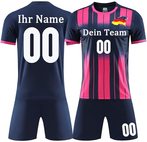 OPUTWDF Benutzerdefiniertes Trikot Kinder Herren mit Eigenem Namen Personalisiert Fussball Trikot Kinder Set und Number