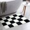 Tititex Luxuriöser Badezimmerteppich, 50,8 x 81,3 cm, klassisches Schachbrett, extra weich und saugfähig, Mikrofaser, rutschfester, zotteliger Plüsch-Badteppich für Badezimmerboden