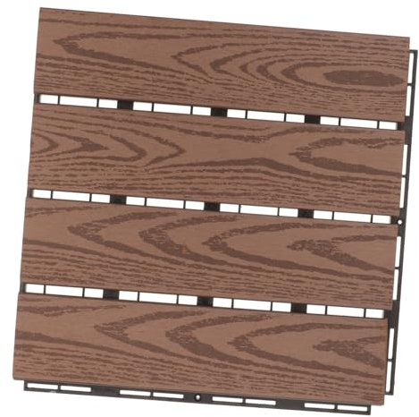 Homoyoyo Outdoor Bodenfliesen Interlocking Wpc Kunststoff Terrasse Balkon Decking Fliesen Wasserfest Uv-beständig Rutschfest Pflegeleicht Für Garten Und Außenbereiche