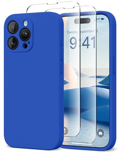SuydanBox Magnetic for iPhone 14 Pro Case, Compatible with MagSafe, [Full Camera Protection][Screen Protector] Silicone Shockproof Protective Phone Case for iPhone 14 Pro 6.1, Klein Blue
