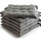 etérea 6er Set Sitzkissen Outdoor 40x40 mit Bändern - Stuhlkissen Anthrazit für Gartenstuhl & Innenbereich - waschbare Sitzauflagen Gartenmöbel - 6 Stück Kissen 40x40 cm - Anthrazit