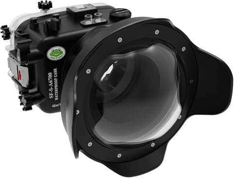 Sea frogs Unterwasserkameratasche Kompatibel mit Sony A6700 IPX8 40m/130ft Maximale Tauchtiefe Wasserdichtes Kameragehäuse zum Tauchen, Surfen, Rudern, Skifahren (YD-A6700 10-18MM), Schwarz