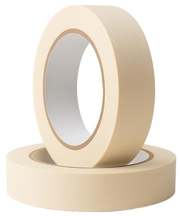 Apex Business Supplies 2 Rolls Masking Tape 25mm X 50m Multipurpose Tape | Masking Tape for Painting, | Painters Tape for Sharp Paint Lines | Decorators Tapes, Masking Tapes 25mm Wide