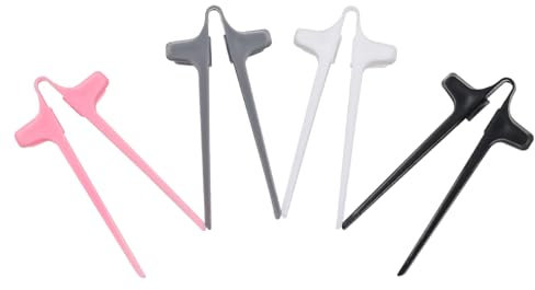 POFET 4 Pcs Finger Chopsticks, Plastic Finger Chopsticks, Snack Chopsticks Reusable Tweezer Tongs Food Clips For Gamers Home Gadgets,Lazy Auxiliary Chopsticks Keep Hands Clean