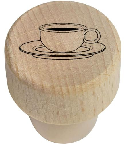 19mm 'Cup of Coffee' Wooden Bottle Stopper/Cork (BS00028624)
