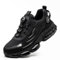 GemChve Arbeitsschuhe Sicherheitsschuhe Herren Damen Stahlkappen Anti-Smashing Leicht Sportlich Atmungsaktiv Selbsthemmend Schnellverschluss Mode Schutzschuhe Black 44 EU