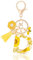 MWOOT Letter Keychain Initiale Schlüsselanhänger Buchstabe D,Alphabet Harz Blume Key Chain mit Gänseblümchen Biene Quaste Anhänger Handtasche Geldbörse Charm,Gelb Blütenblatt Keyring für Frauen(D)