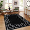 AMEHA Rugs Living Room – Black Area Rugs for Bedroom Large Bedside Rug 80x150 cm Non Slip - Modern Carpet Non Shedding Greek Key Style Durable Soft Low Pile Rug for Kids Room Easy Clean (Nico Black)