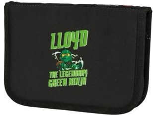 SKANDO BAGS LEGO® NINJAGO® Federmäppchen Junge Lloyd – LEGO NINJAGO Federmäppchen mit Inhalt, elastische Halterungen & Namensschild, 20 x 14 x 4 cm
