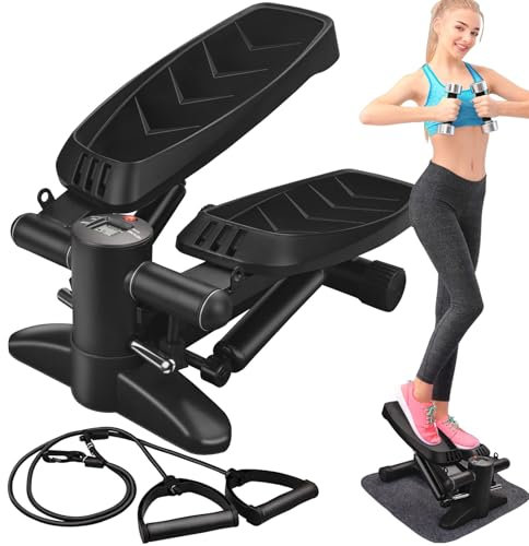HLC Stepper Fitness Appartement - Mini Stepper avec Silicone Doux, LED Moniteur, 330 lbs - Compact, Silencieux, Idéal pour Entraînement Maison, Tonification Jambes et Cardio. Espace Réduit.