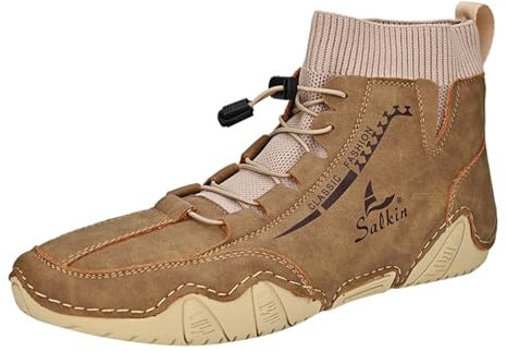 BGFIPAJG Black Friday Stivaletti Uomo Eleganti Pelle Stivali Uomo Impermeabili Stivali Da Neve Impermeabili Stivali Da Caccia Uomo Con Cerniera Stivaletto Beige Uomo