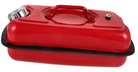 BUGUUYO Oil Drum Spare Oil Tank Universal Gas Tank with Gauge Rectangular Fuel Tank Gas Generator Fuel Tank Meter Rectangular Boat Fuel Tank Marine Fuel Container Stainless Steel Red