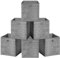 HEFTMAN Foldable Storage Cube Boxes - Set of 6 Grey Fabric Storage Boxes with Grommet Handle, Space Saving Fabric Cube Storage Boxes for Clothes, Toys, Books Organisation (33 x 33 x 33 cm - Grey)