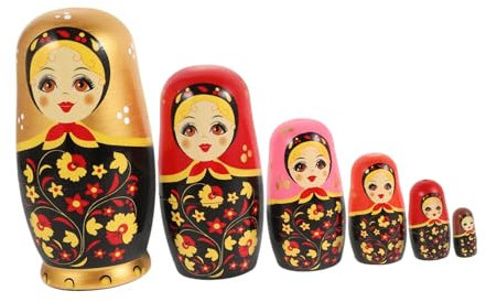 Vaguelly Handgemachte Russische Puppen Spielzeug 6 Schicht Mädchen Stapeln Spielzeug für Kinder Sicher Holz Material