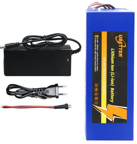 UBETTER Batería de Litio 48V 8ah Batería de Bicicleta 10ah / 14ah / 20ah / 36v / 48v Eléctrica Scooter eléctrico/Motocicleta/Triciclo/Silla de Ruedas 0-1500w (48V 8Ah)
