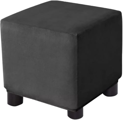 AQIGR Bezug für Hocker Quadratisch 50x50 40x40 60x60 Ottoman-Bezüge Hockerbezug Schonbezug Bezug für Fußhocker Stretch Ottomane Abdeckung Hockerabdeckung(Color 3,L 55x W 55x H45cm)