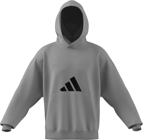adidas Men's FUTURE ICONS THREE BAR HOODIE, medium grey heather, XL