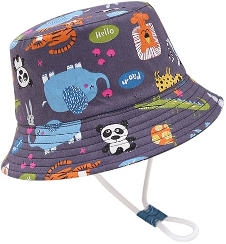 Malaxlx Baby Kinder Sonnenhut Fischerhut Sommerhut Strandhut UV Schutz Bucket Hat Eimer Hut für Mädchen Jungen
