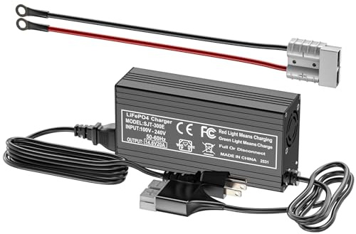 Chargeur de batterie au lithium 12 V 20 A 14,6 V LiFePO4 avec connecteur rapide automatique intelligent et entretien pour batterie rechargeable à cycle profond, bateau, camping-car