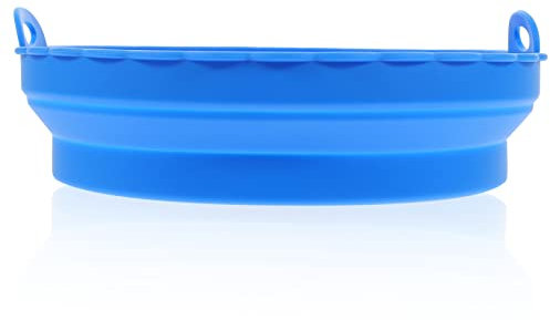 VICASKY Reusable Silicone Air Fryer Bakeware Container Non Stick Liner with Handles Heat Resistant for Breads and Dumplings Easy Clean and Dishwasher Safe