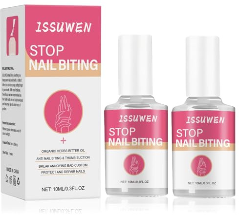 2x Bitterer Nagellack Gegen Nägelkauen,Stop Biting Nägelkauen Nagellack
