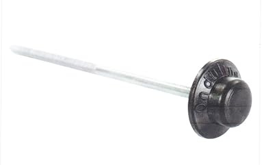 Nägel für Bitumenwellplatten - Onduline - Spezialnagel 2,8 x 65 mm - gerillter verzinkter Drahtnagel mit Kunststoffdichtung rund (25, schwarz)