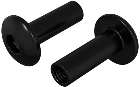vidaXL Hülsenmuttern 2 stk. Schwarz M4 x 14,5 mm Metall