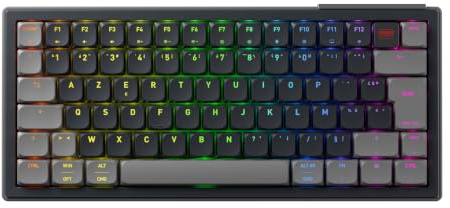 Cherry XTRFY K63W Pro Compact Ultra-Wideband, Clavier de Jeu Mécanique 70% à Profil Bas, Connexion sans Fil UWB, 8 000 Hz, Switches MX LP 2.0 Red, Rechargeable, Disposition FR (AZERTY), Noir