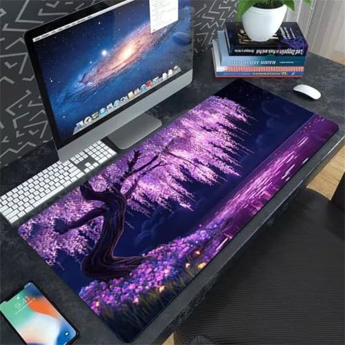 Tappetino Mouse XXL 800 x 300 x 3mm Viola sognante Gaming Tappetino per il mouse con Antiscivolo Bordi Cuciti Sottomano Scrivania Mouse Pad per PC Laptop Ufficio