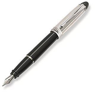 Aurora B14-CN Black Silver Fountain Pen - Pack of (Black, Chrome, Silver)