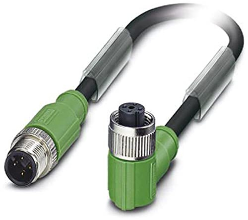 PHOENIX CONTACT SAC-4P-M12MS/1.5-PUR/M12FR SH Sensor/Aktor-Kabel, 1.5m Kabellänge, M12 Stecker Gerade, 4 Polig, Schwarzgrau, 5 Stück