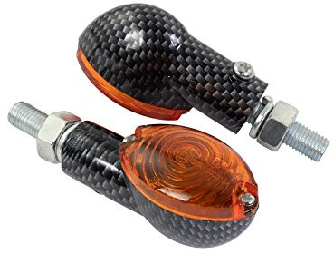 BIKE IT Mini Cat Eye Indicators With Carbon Body And Amber Lens