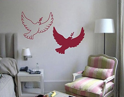 mantiburi Wandtattoo Nr. 335 Tauben, Farbe: Gelb, Maße: 82 x 122 cm