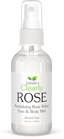 Isabella's Clearly ROSE, 100% reines Rosenblütenwasser, feuchtigkeitsspendendes Spray, revitalisierender Körpernebel, alkoholfreie Aromatherapie in einer Glasflasche