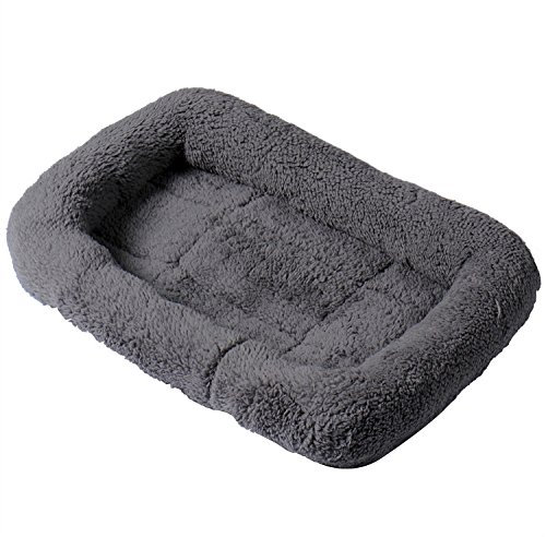 Lit rectangulaire rembourré en cachemire doux et confortable, facile à nettoyer Pour chien et chat Avec bords ronds
