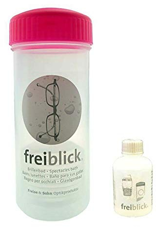 Original freiblick Brillenbad Klassik 1.2 SET | Schüttelbad inkl. 50ml Spezialreiniger (pink)