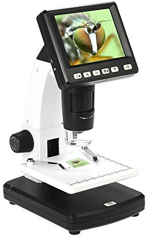 Profesional Portátil Stand Alone escritorio 3,5 LCD microscopio Digital 10 – 300 x tarjeta de almacenamiento resolución de hasta 1200 x 5 m y medición