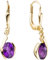 Jobo Damen-Ohrhänger aus 8 Karat 333 Gold mit Amethyst lila oval