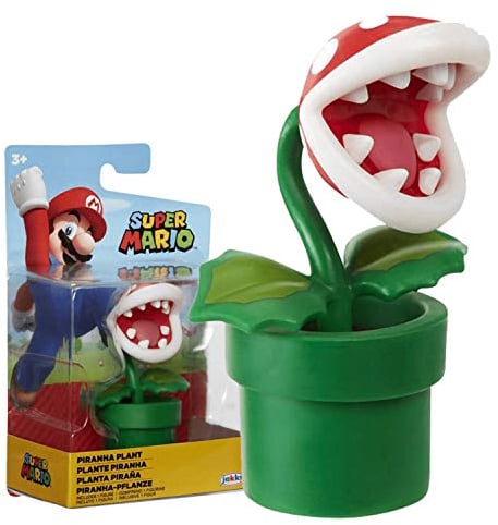 Jakks Pacific Piranha Plant Spielfigur aus Super Mario Piranha-Pflanze Sammelfigur Actionfigur 6 cm Ab 3 Jahren