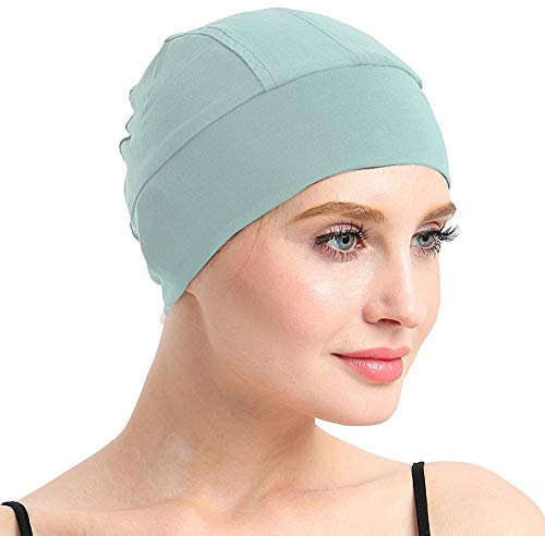 FocusCare Schlafmütze für Haarausfall, Kopfbedeckung für Chemo-Frauen, Grün , Einheitsgröße