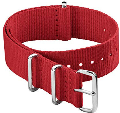 Archer Watch Straps - Klassische NATO Nylon Uhrenarmbänder (Rot, 18mm)